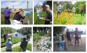 Painting Holiday 2017_Multi image of happy outdoor painters - Painting Holiday 2017