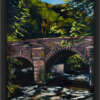 artsit rod coyne's painting "meeting o.t. waters" is shown here in a black frame.