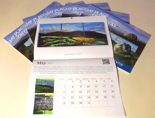Five calendars, one open at May. "Croghan" nominated by Irish Rugby International Shane Byrne.