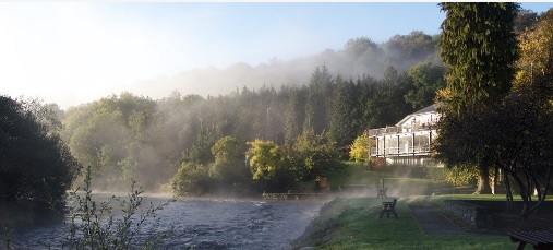 Meetings viewed from a misty Avoca River - Book your own Workshop Accommodation.