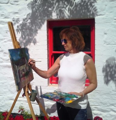 Painting at Avoca Handweavers.