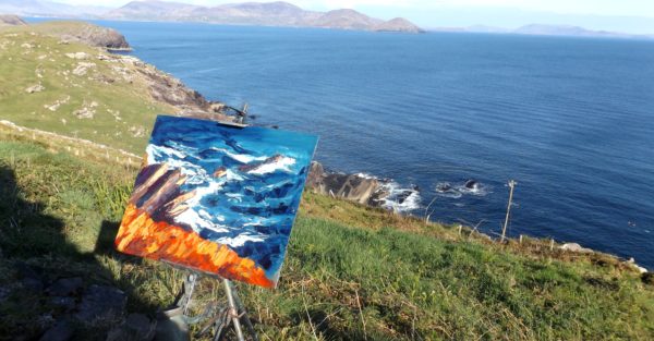 Rod Coyne Shortlisted "Cill Rialaig Blaze" for NOA UK_wet paint on the blue Atlantic coastline.