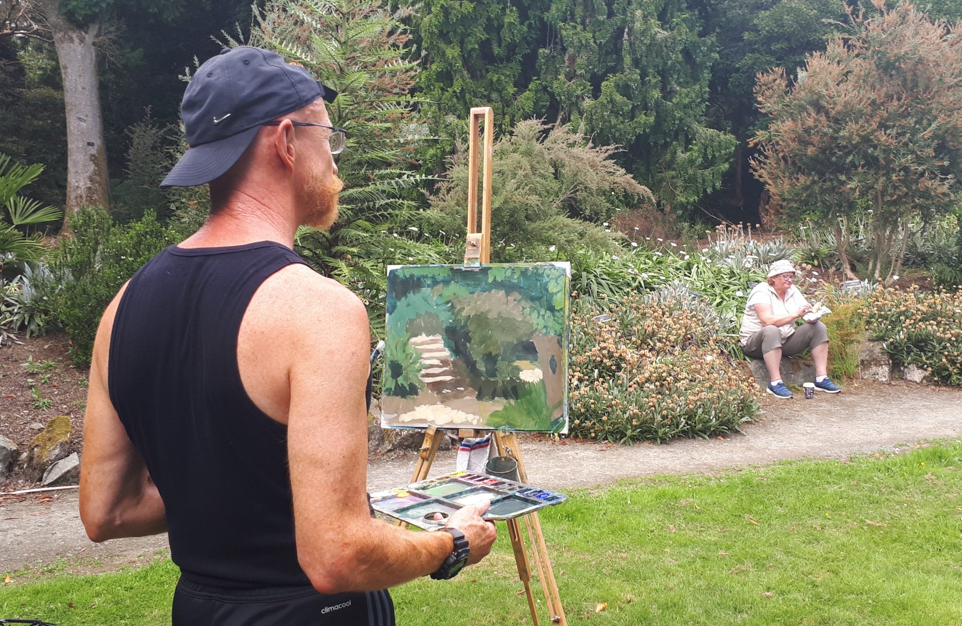 Students painting the afternoon away in Kilmacurragh Botanical Gardens.