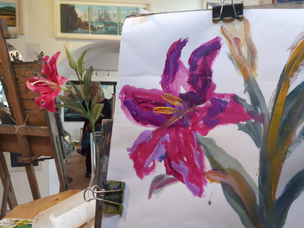 The still life flower shown with the three minute painting of. Paint a Flower in 3 Minutes with Avoca Painting School! Rod Coyne puts the Tuesday Morning class through their paces - and they come up shining!