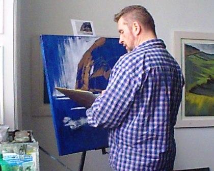 Rod mixes up a new shade for his Origin painting demo.