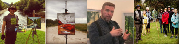 Four images in 0ne showing Rod Coyne in his various roles as "Owner, Manager, Resident Artist & Facilitator." 