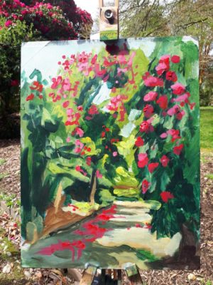 Painting demo by Rod Coyne at Kilmacurragh's Botanical Gardens.