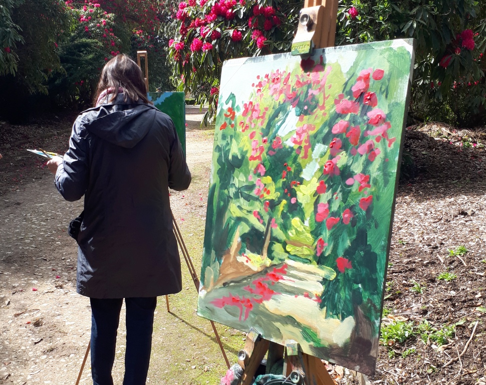 Still wet the painting demo by Rod Coyne at Kilmacurragh's Botanical Gardens.