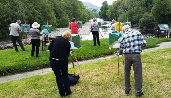 Rod Coyne student's capture the perspective of the Avoca River at the Meeting of the Waters.