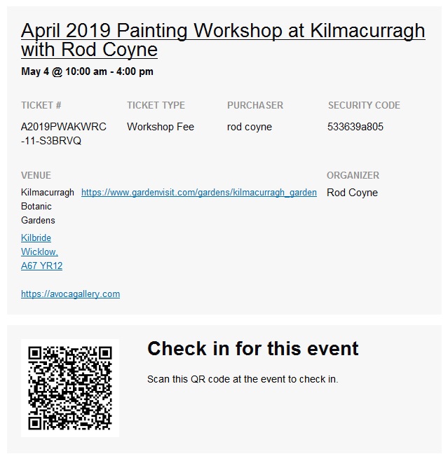 screen shot: tickets email