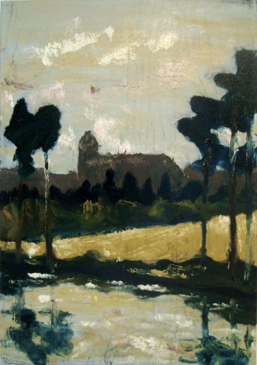 Image of painting "Church at Roundwood" by Rod Coyne, 70x100cm, oil on canvas, €2900.