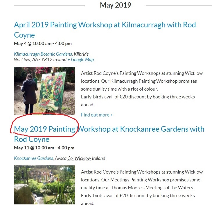 screen shot: sample choose workshop