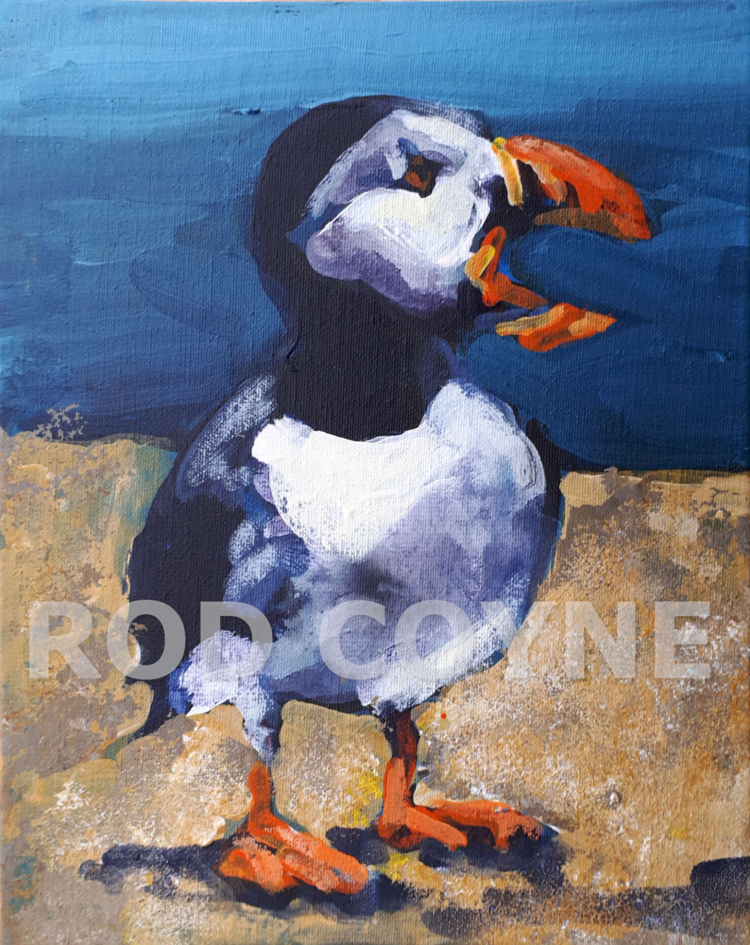 image of Preaching Puffin painting cropped for social media.