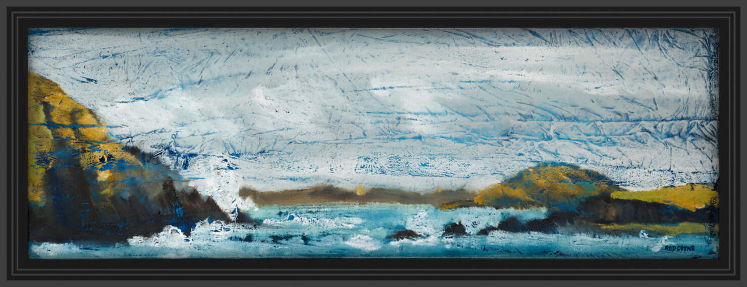 rod coyne's painting "Ladys-Ruff Icing" in a black frame