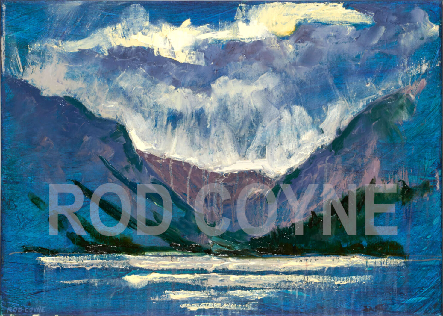 artist rod coyne's painting "glendalough, upper lake" is shown here, watermarked