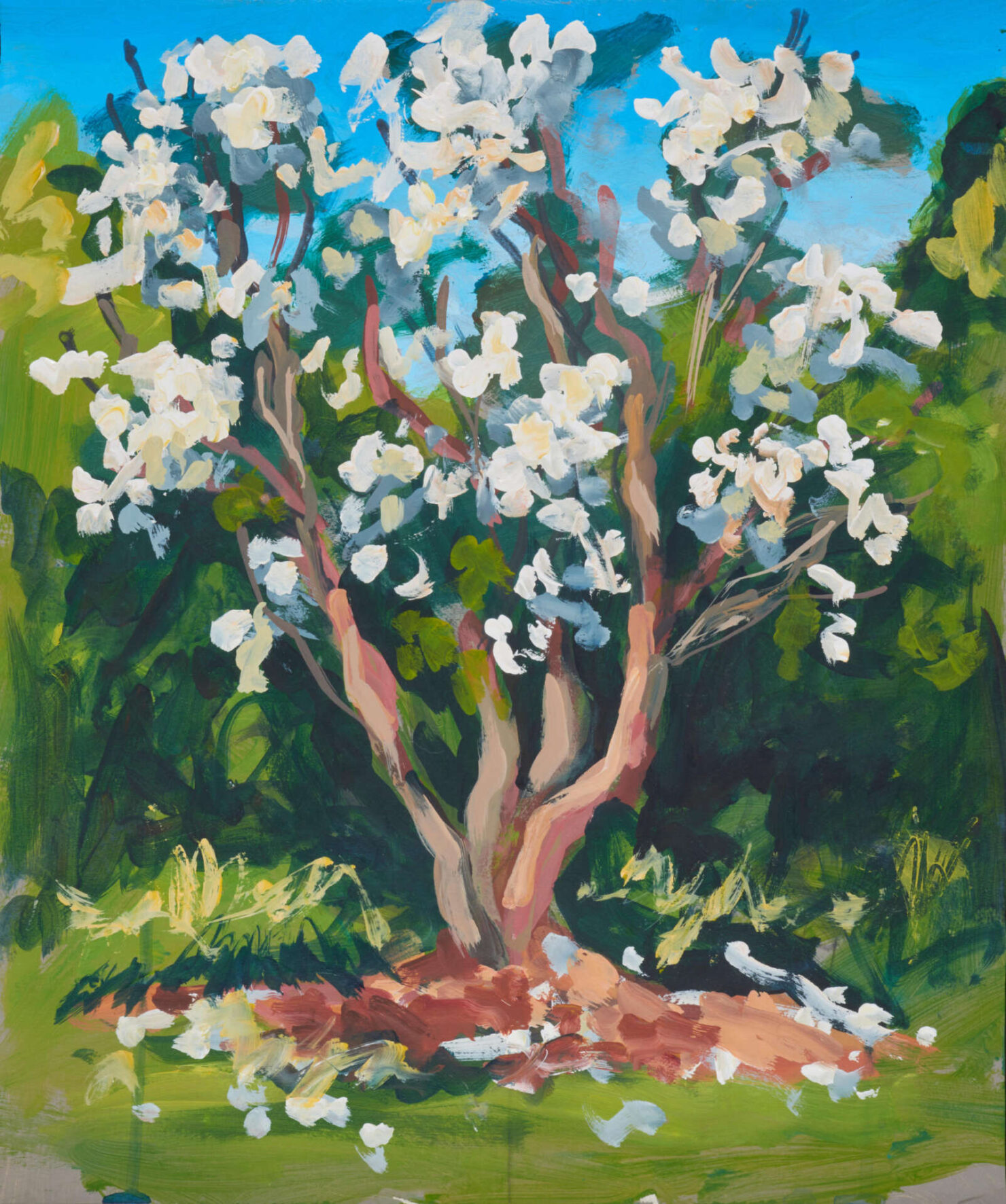 artist rod coyne's landscape painting "white rhodies" is shown here.