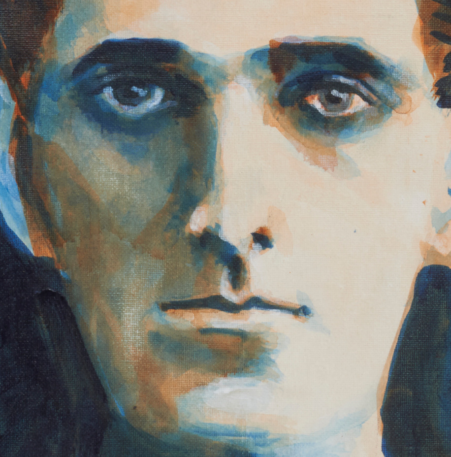 artist rod coyne's portrait "Seán Mac Diarmada 1916" is shown here, close up.