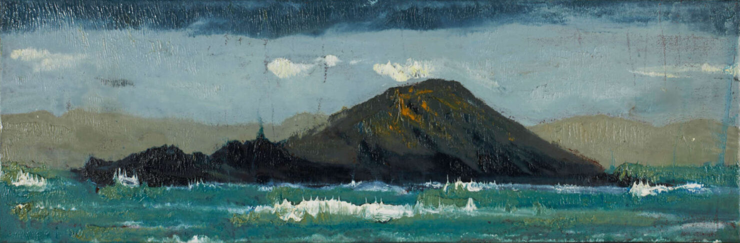 artist rod coyne's seascape "deenish island" is shown here.