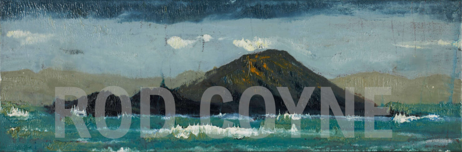 artist rod coyne's seascape "deenish island" is shown here watermarked.