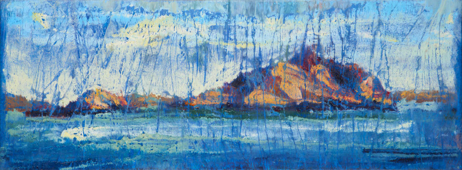 artist rod coyne's landscape "Island Interference" is shown here.