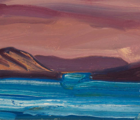 artist rod coyne's landscape "Innis & Scariff Islands" is shown here in a close up detail.