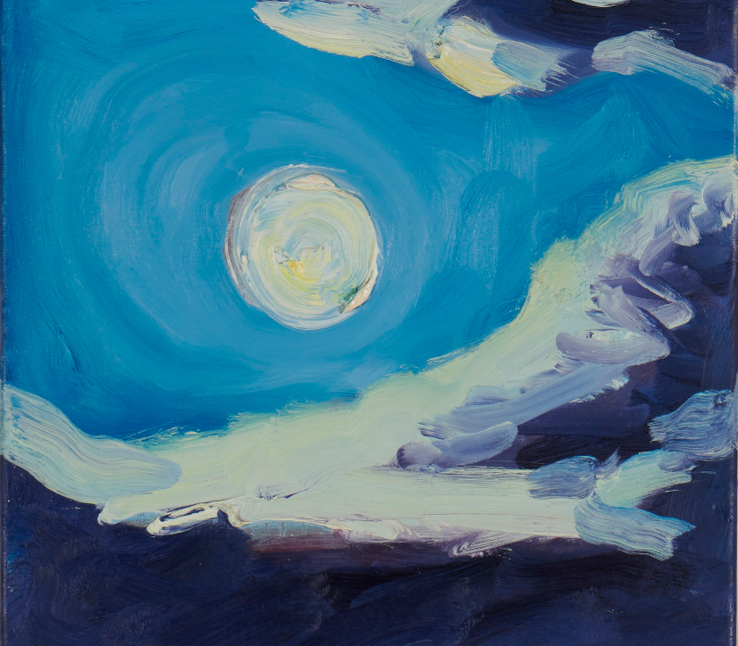 artist rod coyne's landscape "Mugglins Moonshine" is shown here, in a close up detail.