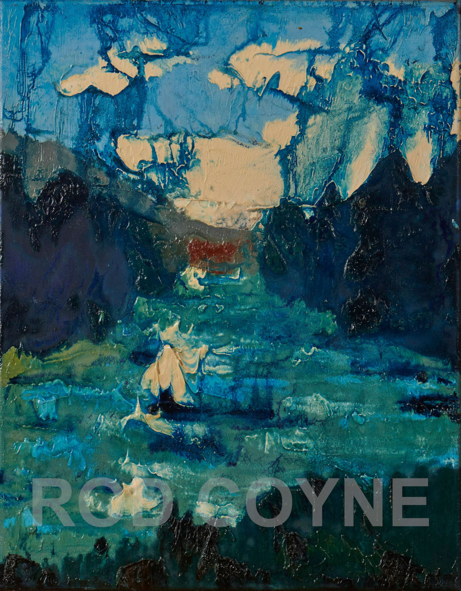 artist rod coyne's landscape painting "The Meetings" is shown here, watermarked.