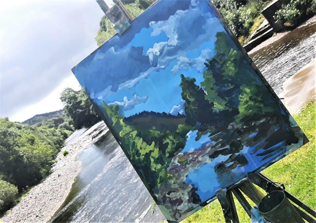 Rod Coyne's painting demo from a recent workshop at the M eeting of the Waters Co. Wicklow, Ireland